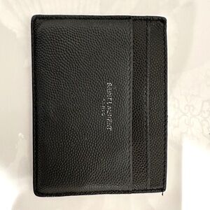 Saint Laurent credit card case, black leather